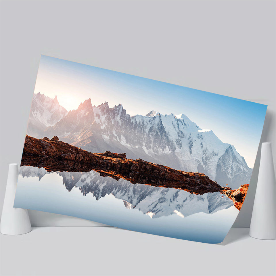 Mont Blanc France Highest Mountain Alps Europe Stunning Picture Poster Prints Wall Art Decor, Unframe, Poster Art
