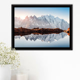 Mont Blanc France Highest Mountain Alps Europe Stunning Picture Framed Canvas Prints Wall Art Decor, Framed Picture