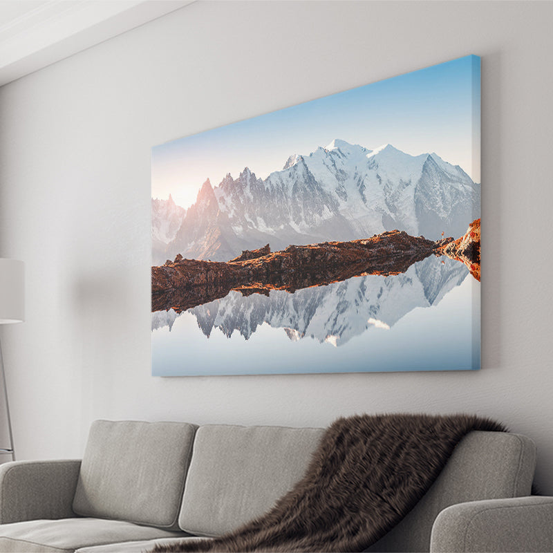 Mont Blanc France Highest Mountain Alps Europe Stunning Picture Canvas Prints Wall Art Decor - Painting Canvas,Home Decor