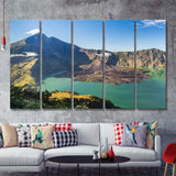 Mont Rinjani Indon?ie 5 Pieces Canvas Prints Wall Art - Painting Canvas, Multi Panels, Wall Decor
