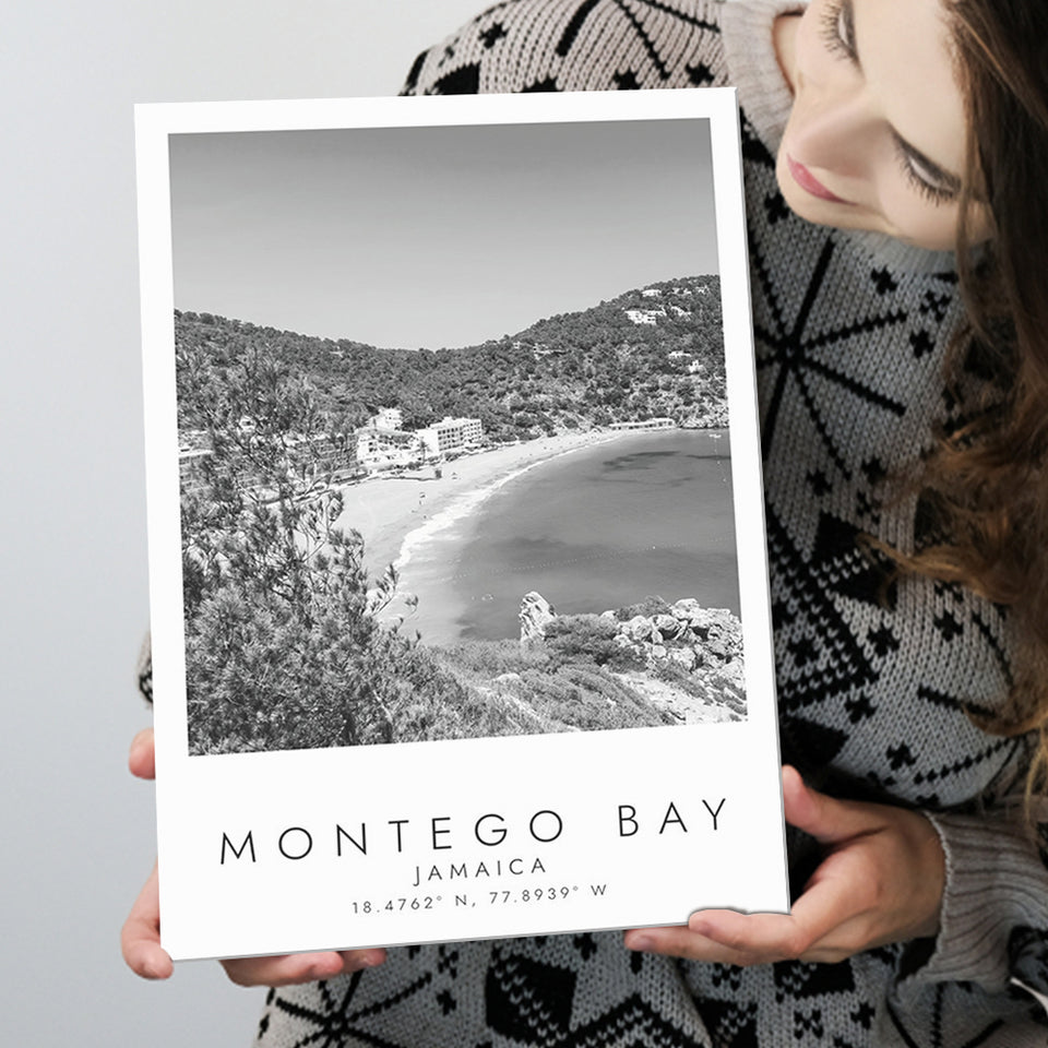 Montego Bay Jamaica Black And White Art Canvas Prints Wall Art Home Decor