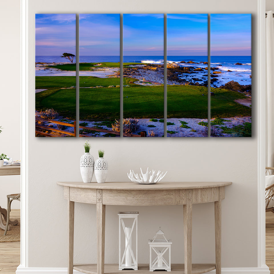 Monterrey Peninsula Country Club, Dunes Course Hole 14, Pebble Beach, California, 5 Panels Extra Large Canvas Prints Wall Art