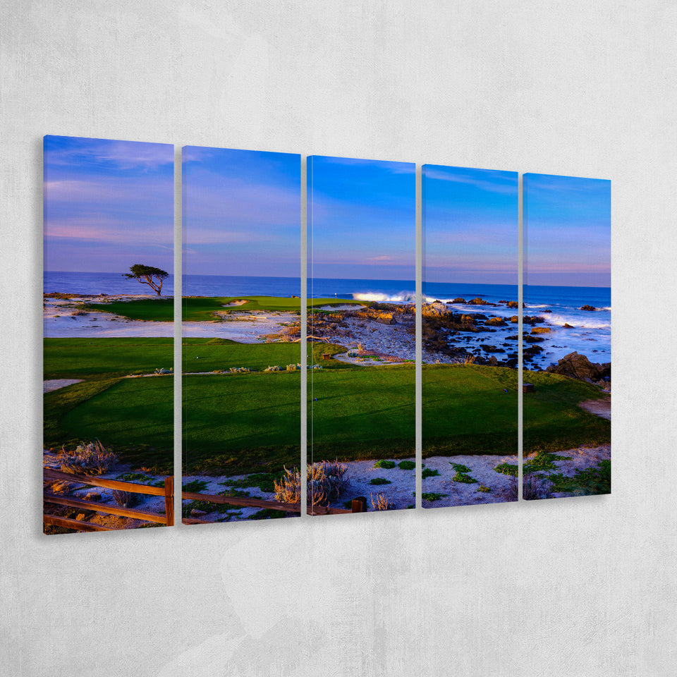 Monterrey Peninsula Country Club, Dunes Course Hole 14, Pebble Beach, California, 5 Panels Extra Large Canvas Prints Wall Art