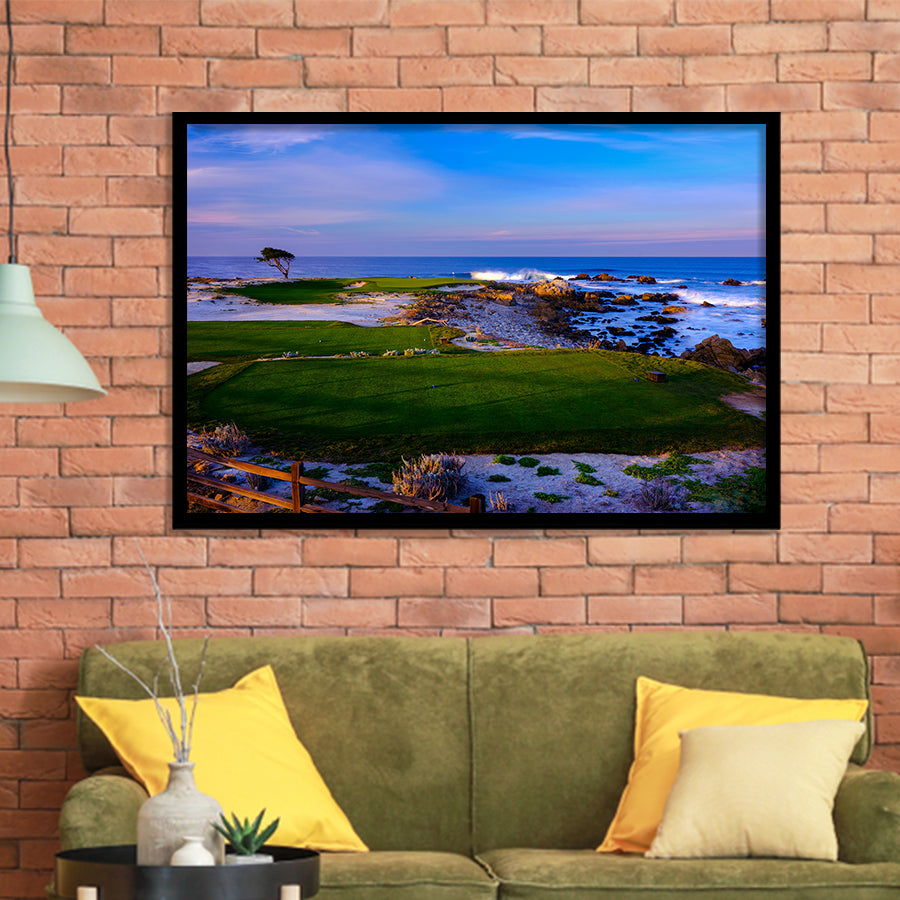 Monterrey Peninsula Country Club, Dunes Course Hole 14, Pebble Beach, California, Golf Sport Print, Framed Art Prints Home Decor