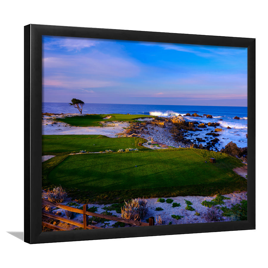 Monterrey Peninsula Country Club, Dunes Course Hole 14, Pebble Beach, California, Golf Sport Print, Framed Art Prints Home Decor
