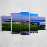 Monterrey Peninsula Country Club, Dunes Course Hole 14, Pebble Beach, California, 5 Panels Canvas Prints Wall Art Decor