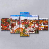 Montpelier Vermont Usa Town Skyline Autumn 5 Pieces Mixed Canvas Prints Wall Art Home Decor