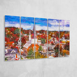 Montpelier Vermont Usa Town Skyline Autumn 5 Pieces Extra Large Canvas Prints Wall Art Home Decor
