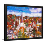 Montpelier Vermont Usa Town Skyline Autumn City Art Watercolor Framed Art Prints Wall Art Decor,Framed Picture