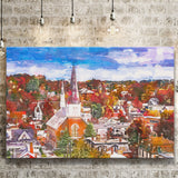 Montpelier Vermont Usa Town Skyline Autumn City Art Watercolor Canvas Prints Wall Art Home Decor, Large Canvas