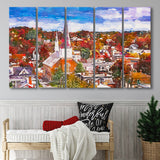 Montpelier Vermont Usa Town Skyline Autumn 5 Pieces Extra Large Canvas Prints Wall Art Home Decor