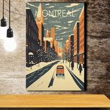Montreal Canada Retro Art Print ,City Art Print, Large Canvas, Canvas Print Wall Art Home Decor