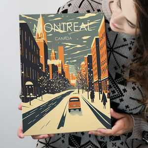 Montreal Canada Retro Art Print ,City Art Print, Large Canvas, Canvas Print Wall Art Home Decor