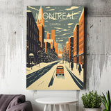 Montreal Canada Retro Art Print ,City Art Print, Large Canvas, Canvas Print Wall Art Home Decor