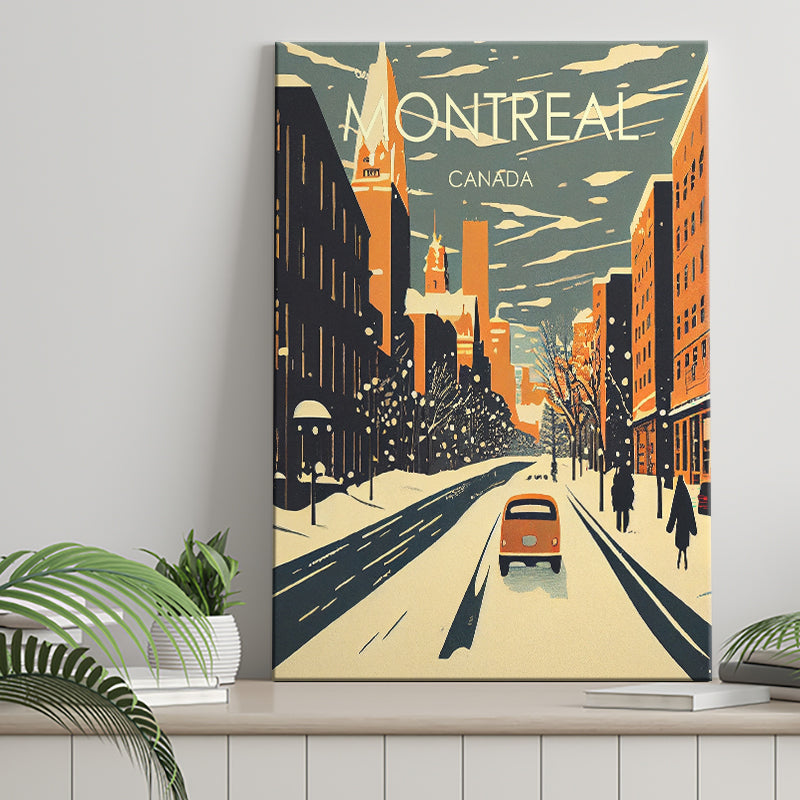 Montreal Canada Retro Art Print ,City Art Print, Large Canvas, Canvas Print Wall Art Home Decor