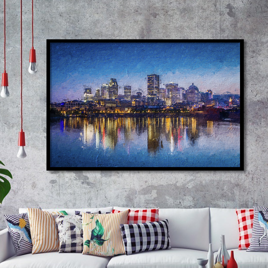 Montreal Downtown View Framed Art Prints Wall Decor - Painting Prints, Framed Picture, Home Decor
