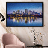 Montreal Downtown View Framed Canvas Prints Wall Art Decor - Paiting Canvas, Art Prints, Floating Frame