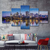 Montreal Downtown View 5 Piece Canvas Prints Wall Art Decor - Painting Canvas, Multi Panels