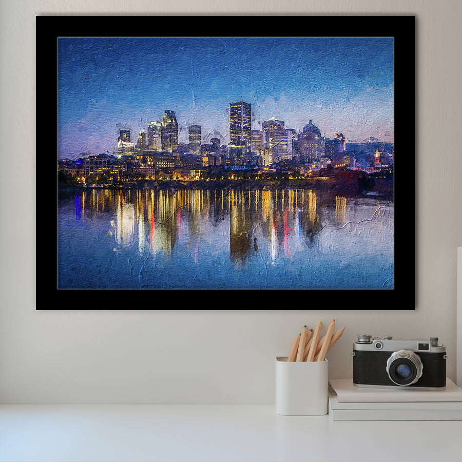 Montreal Downtown View Framed Art Prints Wall Decor - Painting Prints, Framed Picture, Home Decor