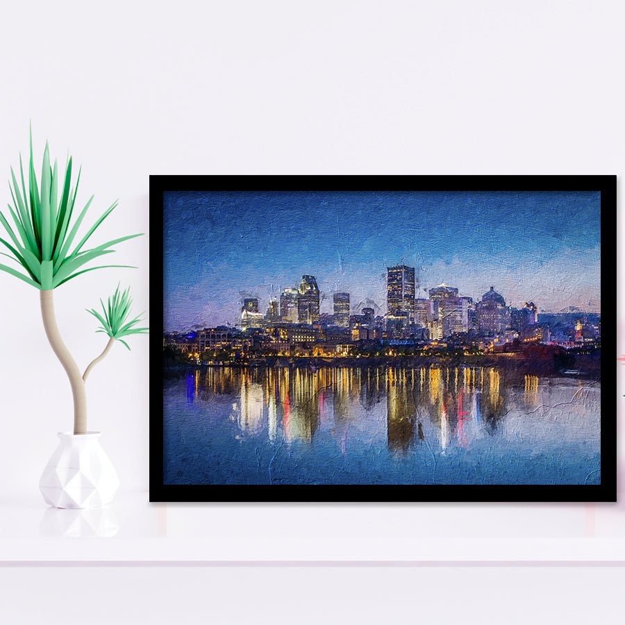 Montreal Downtown View Framed Art Prints Wall Decor - Painting Prints, Framed Picture, Home Decor