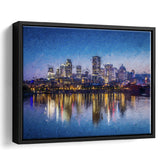 Montreal Downtown View Framed Canvas Prints Wall Art Decor - Paiting Canvas, Art Prints, Floating Frame