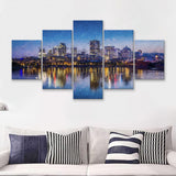 Montreal Downtown View 5 Piece Canvas Prints Wall Art Decor - Painting Canvas, Multi Panels