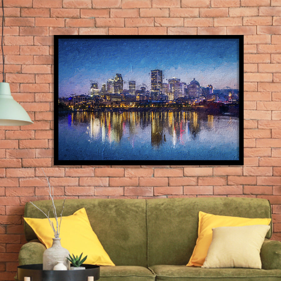 Montreal Downtown View Framed Art Prints Wall Decor - Painting Prints, Framed Picture, Home Decor