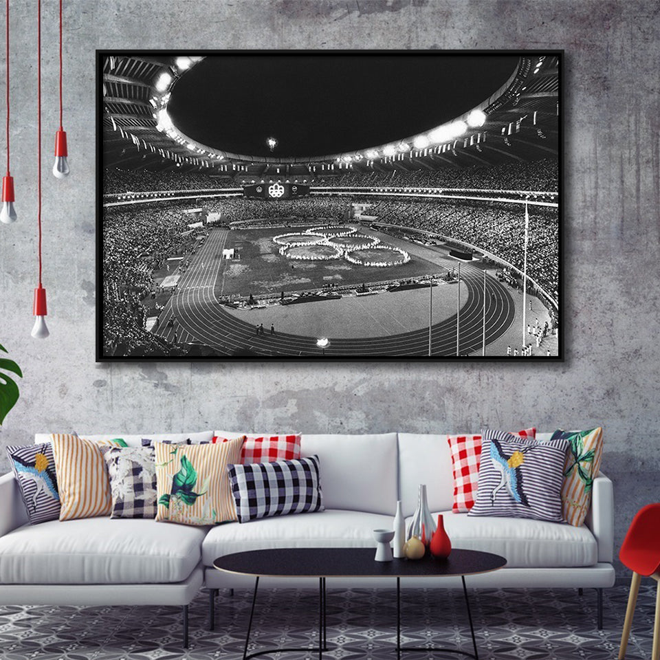 Montreal Olympic Stadium, Stadium Canvas, Sport Art, Gift for him, Framed Canvas Prints Wall Art Decor, Framed Picture