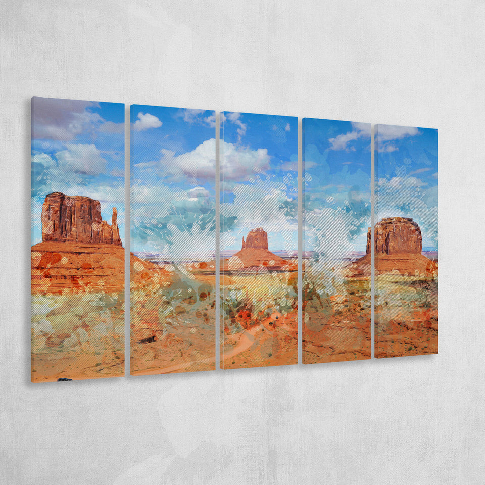 Monument Mesa Abstract 5 Piece B Canvas Prints Wall Art Decor, Multi Panels,Large Canvas, Home Decor