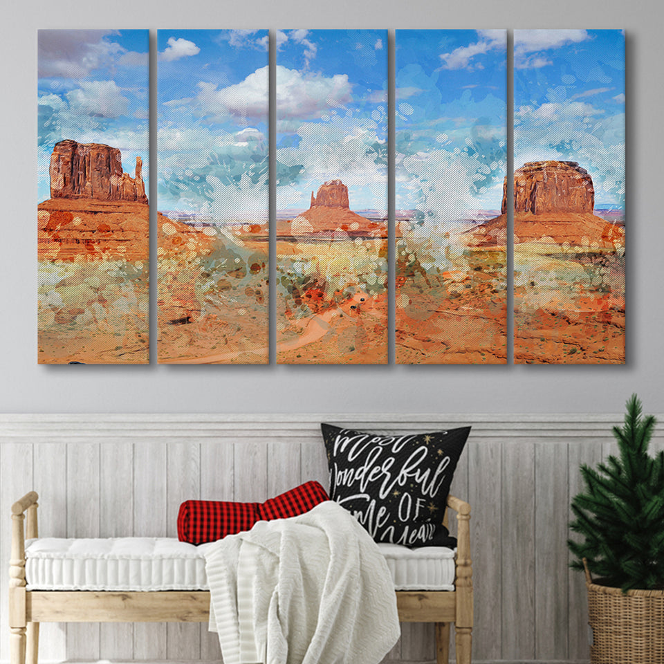 Monument Mesa Abstract 5 Piece B Canvas Prints Wall Art Decor, Multi Panels,Large Canvas, Home Decor