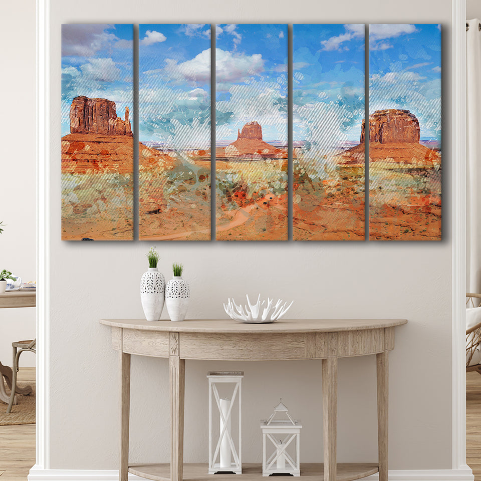 Monument Mesa Abstract 5 Piece B Canvas Prints Wall Art Decor, Multi Panels,Large Canvas, Home Decor