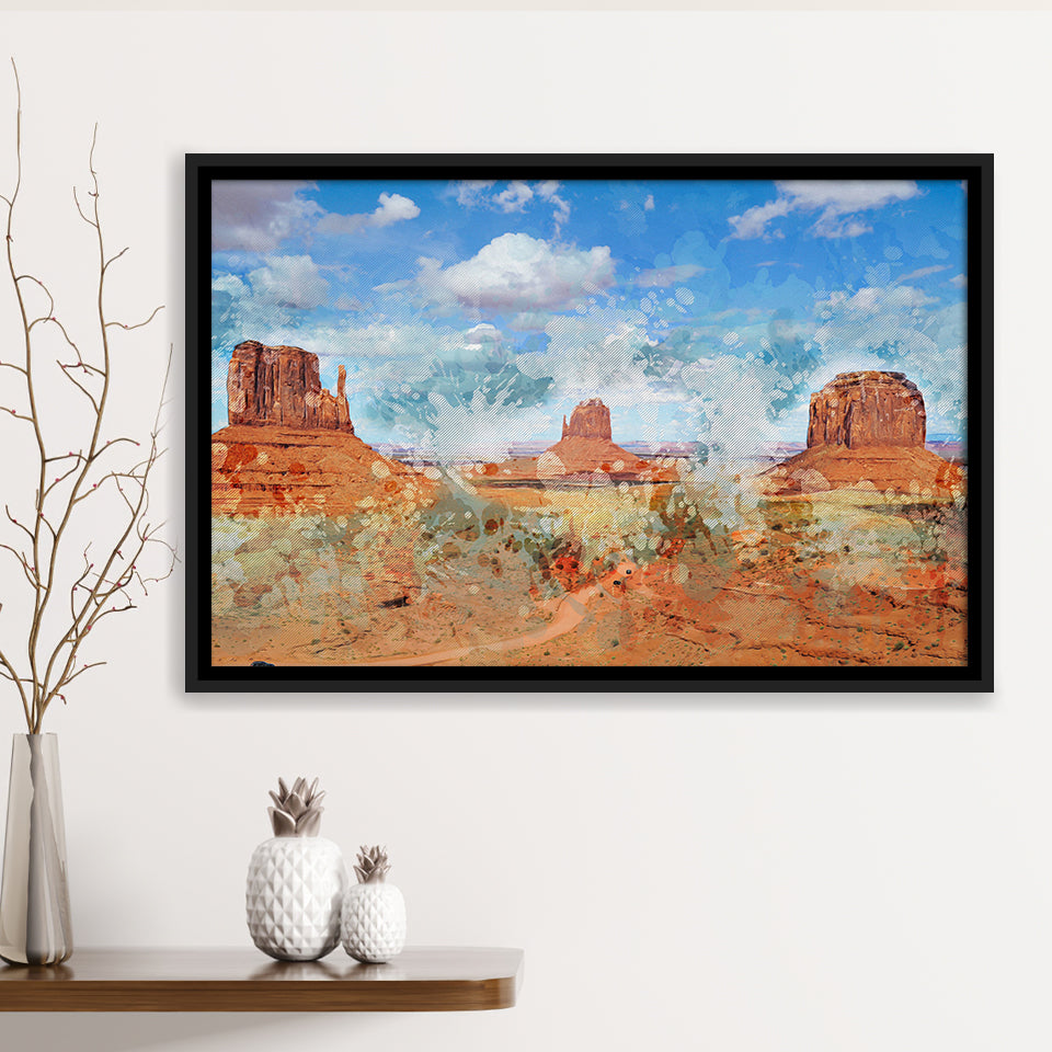 Monument Mesa Abstract Framed Canvas Prints Wall Art Decor - Painting Canvas, Framed Picture, Home Decor