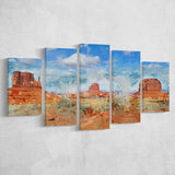 Monument Mesa Abstract 5 Pieces Canvas Prints Wall Art Decor - Painting Canvas, Mixed Canvas, Multi Panels