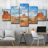 Monument Mesa Abstract 5 Pieces Canvas Prints Wall Art Decor - Painting Canvas, Mixed Canvas, Multi Panels