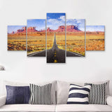 Monument Valley Cool 5 Piece Canvas Prints Wall Art Decor - Painting Canvas, Multi Panels
