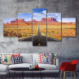 Monument Valley Cool 5 Piece Canvas Prints Wall Art Decor - Painting Canvas, Multi Panels