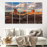Monument Valley Utah Arizona US 5 Pieces Canvas Prints Wall Art - Painting Canvas, Multi Panels, Wall Decor