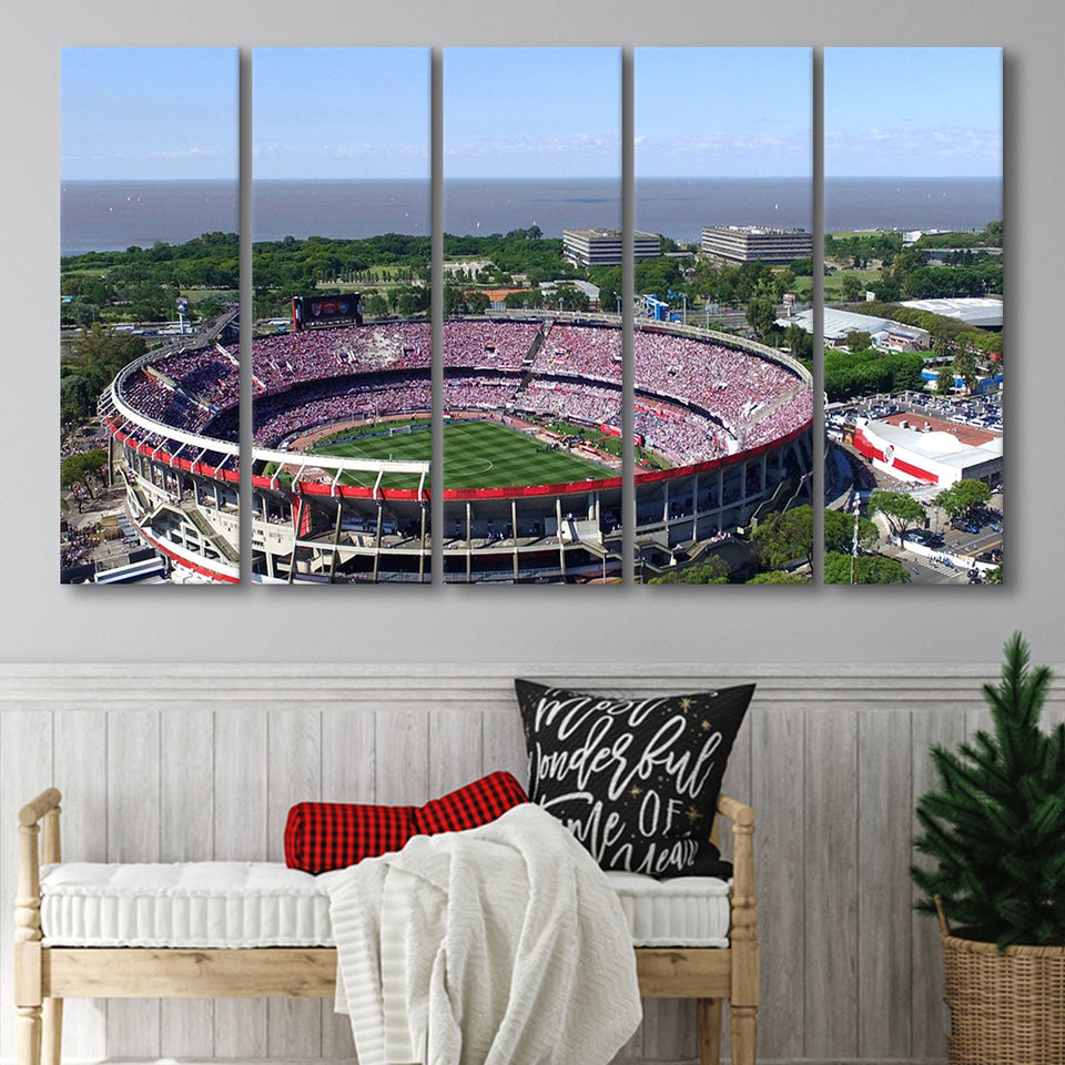 Monumental de Nunez Stadium, Stadium Canvas, Sport Art, Gift for him, Multi Panels B, Canvas Prints Wall Art Decor