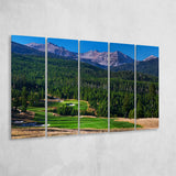 Moonlight Basin Golf Club, The Reserve Course Hole 06, Big Sky, Montana, 5 Panels Extra Large Canvas Prints Wall Art Decor