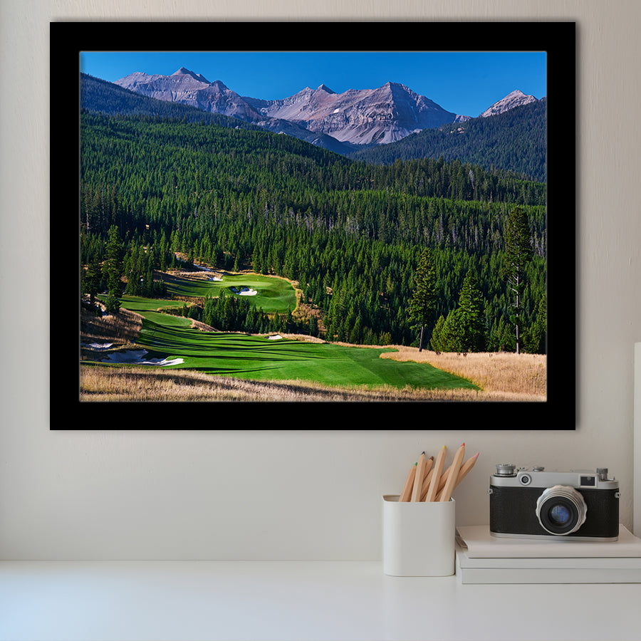 Moonlight Basin Golf Club, The Reserve Course Hole 06, Big Sky, Montana, Golf Sport Print, Framed Art Prints Home Decor