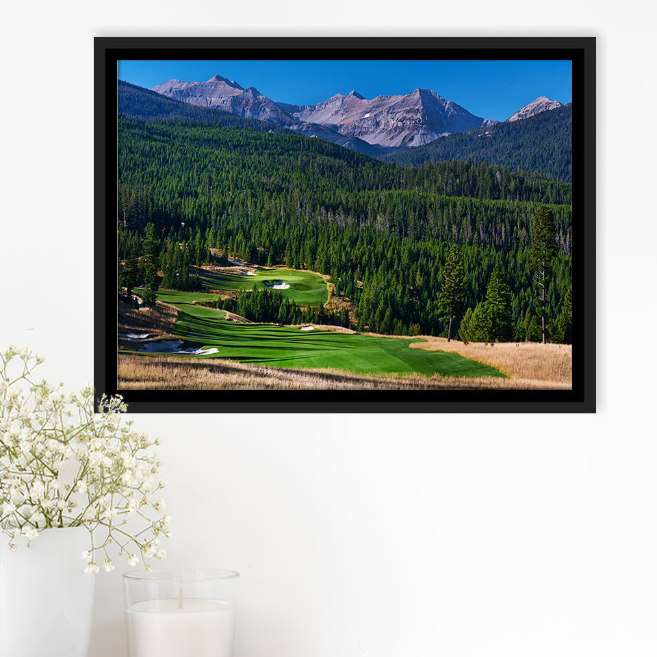 Moonlight Basin Golf Club, The Reserve Course Hole 06, Big Sky, Montana, Framed Canvas Prints Wall Art Decor, Floating Frame