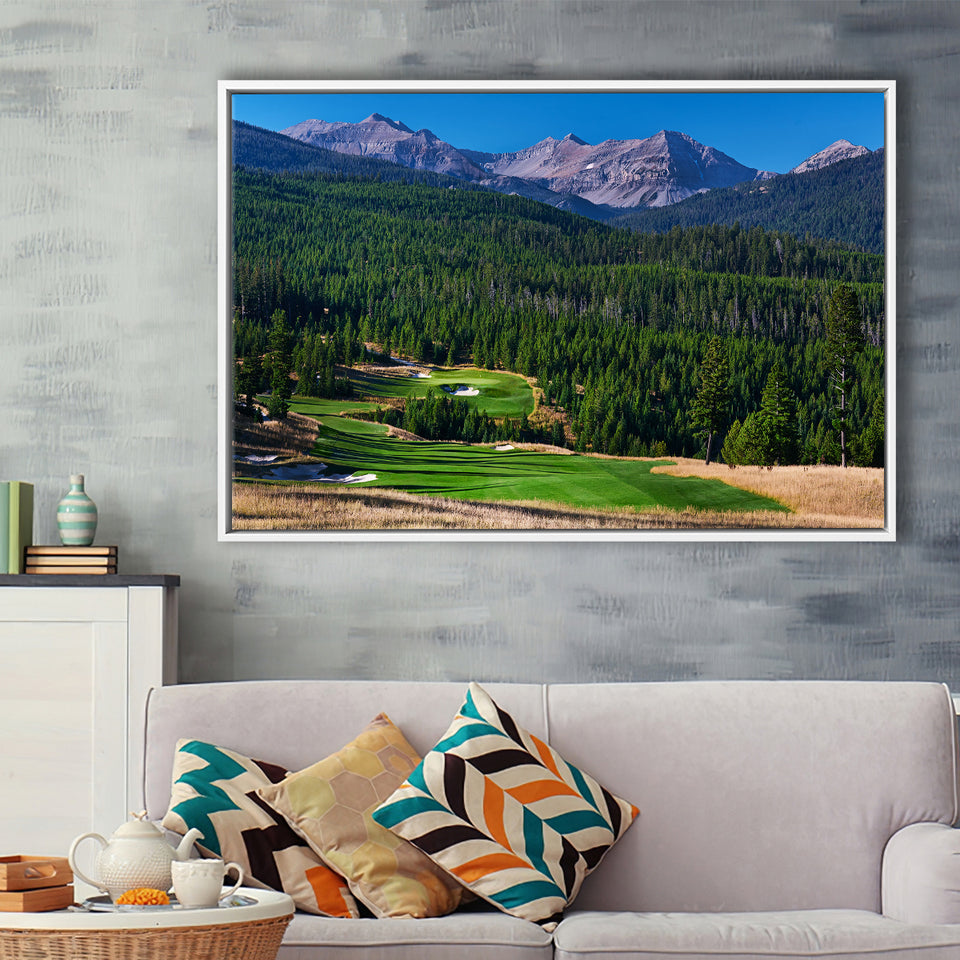 Moonlight Basin Golf Club, The Reserve Course Hole 06, Big Sky, Montana, Framed Canvas Prints Wall Art Decor, Floating Frame