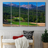 Moonlight Basin Golf Club, The Reserve Course Hole 06, Big Sky, Montana, 5 Panels Extra Large Canvas Prints Wall Art Decor