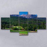 Moonlight Basin Golf Club, The Reserve Course Hole 06, Big Sky, Montana, Golf Art Print, 5 Panels Canvas Prints Wall Art