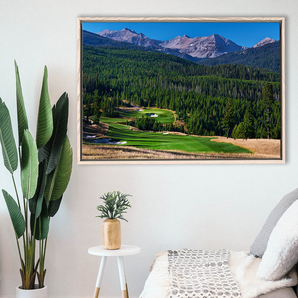 Moonlight Basin Golf Club, The Reserve Course Hole 06, Big Sky, Montana, Framed Canvas Prints Wall Art Decor, Floating Frame