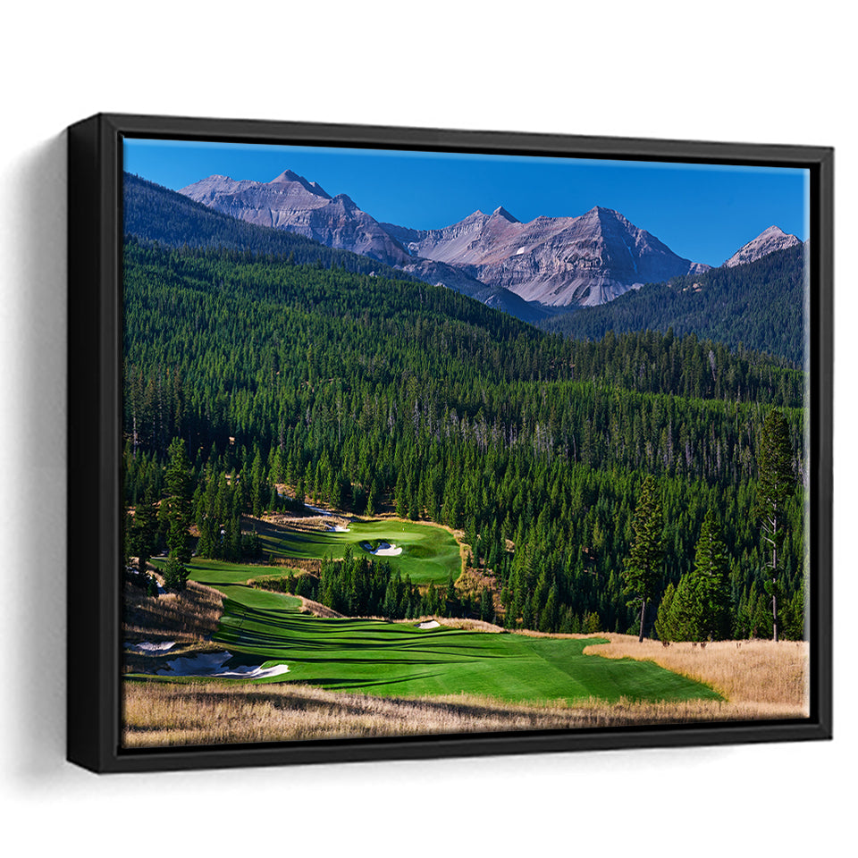 Moonlight Basin Golf Club, The Reserve Course Hole 06, Big Sky, Montana, Framed Canvas Prints Wall Art Decor, Floating Frame