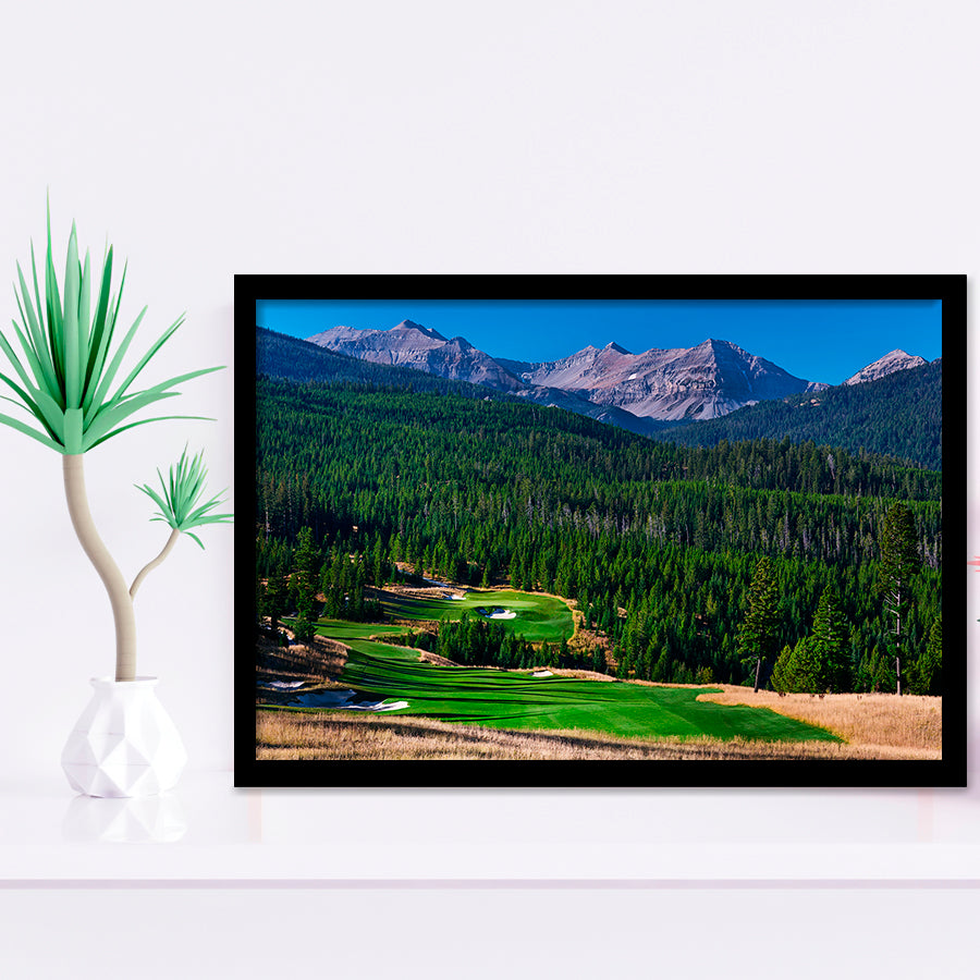 Moonlight Basin Golf Club, The Reserve Course Hole 06, Big Sky, Montana, Golf Sport Print, Framed Art Prints Home Decor