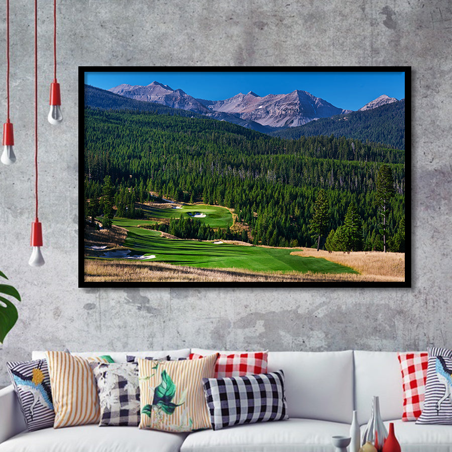 Moonlight Basin Golf Club, The Reserve Course Hole 06, Big Sky, Montana, Golf Sport Print, Framed Art Prints Home Decor