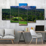 Moonlight Basin Golf Club, The Reserve Course Hole 06, Big Sky, Montana, Golf Art Print, 5 Panels Canvas Prints Wall Art