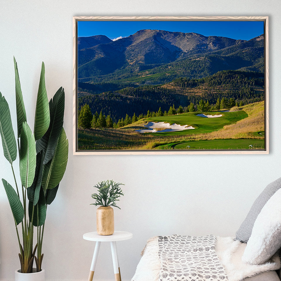 Moonlight Basin Golf Club, The Reserve Course Hole 11, Big Sky, Montana, Framed Canvas Prints Wall Art Decor, Floating Frame